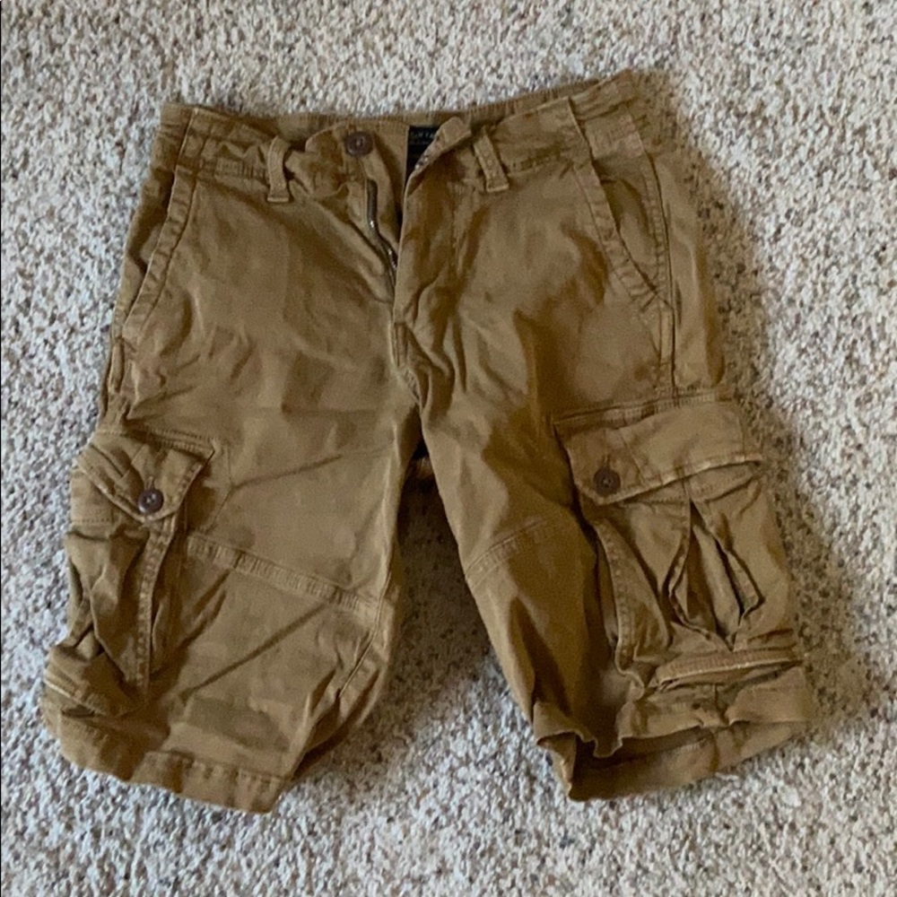Tan American Eagle Cargo Shorts